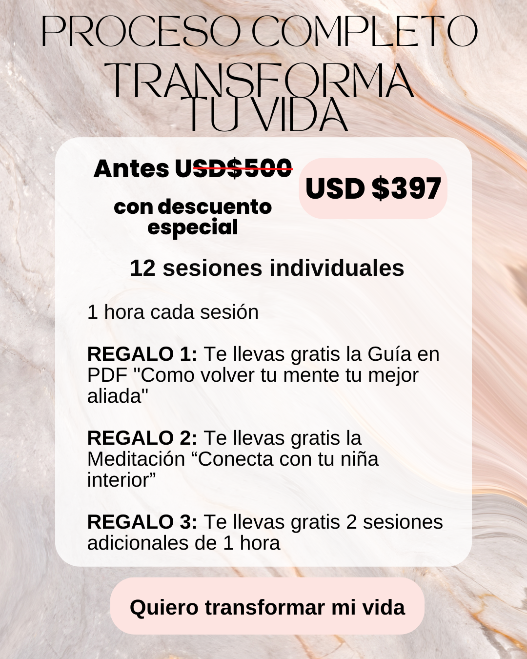 Proceso Transforma tu vida con descuento